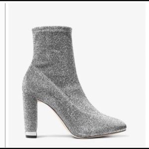 Michael Kors Mandy Glitter Silver Booties